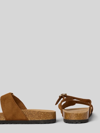 Only Pantoletten mit Dornschließen Modell 'MAXI-13' Cognac 2