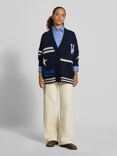 Weekend Max Mara Oversized Strickjacke aus reiner Wolle Modell 'BELGIO' Dunkelblau 1