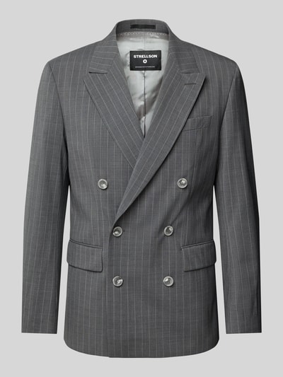 Strellson Slim fit colbert met klepzakken, model 'Ashton' Middengrijs - 2