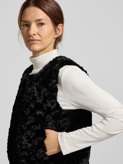 monari Gilet van teddybont met ritssluiting Zwart - 3