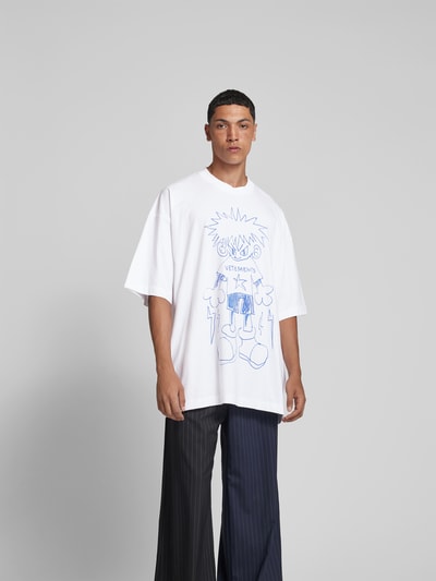 VETEMENTS Oversized T-Shirt mit Label-Print Weiss 4