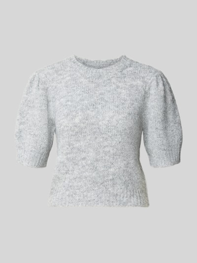 Produktfoto, grauer Regular Fit Pullover mit Woll-Anteil Modell 'NOVAH' von VERO MODA, weiche Struktur, melierte Optik, Damen Pullover