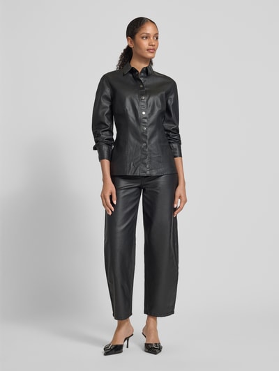 Jake*s Casual Hemdbluse mit Knopfleiste Black 1