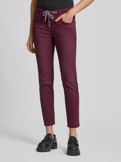 Tom Tailor Relaxed Fit Hose aus Baumwoll-Mix Bordeaux 4