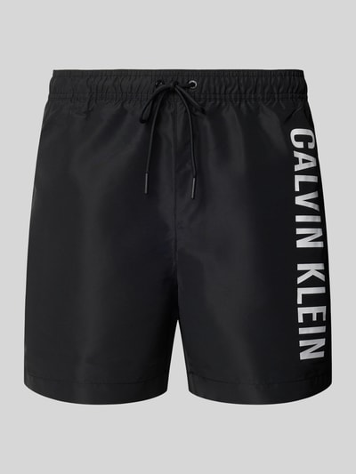 Calvin Klein Underwear Regular fit korte zwembroek met labelprint Zwart - 1