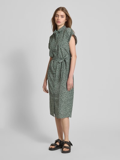 ONLY Fließendes Hemdblusenkleid mit Allover-Muster Modell 'Hannover' Schilf 1