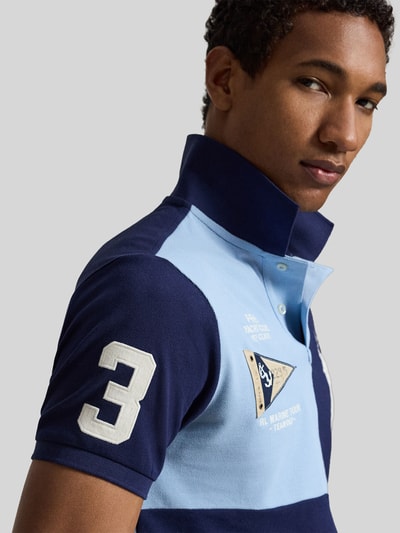 Polo Ralph Lauren Regular Fit Poloshirt aus reiner Baumwolle mit Stitchings Marine 3