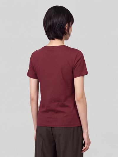 BOSS Orange T-Shirt mit dezentem Logo-Schriftzug Bordeaux 5