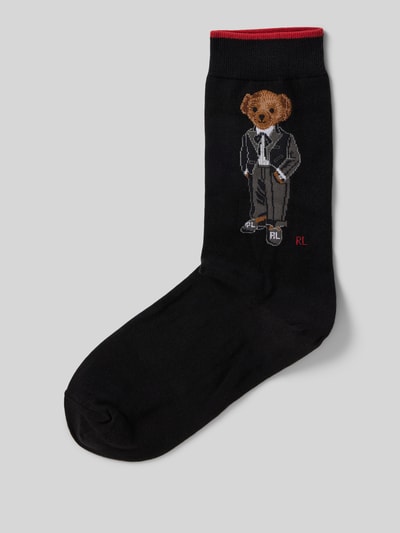 Polo Ralph Lauren Socken mit Motiv-Muster Modell 'TUX BEAR' Black 1