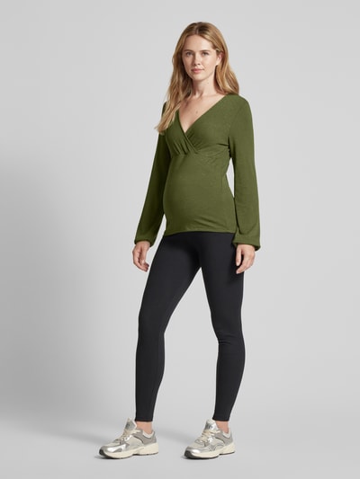 Mamalicious Umstands-Longsleeve in Wickel-Optik Modell 'FREDERIKKE' Oliv 1