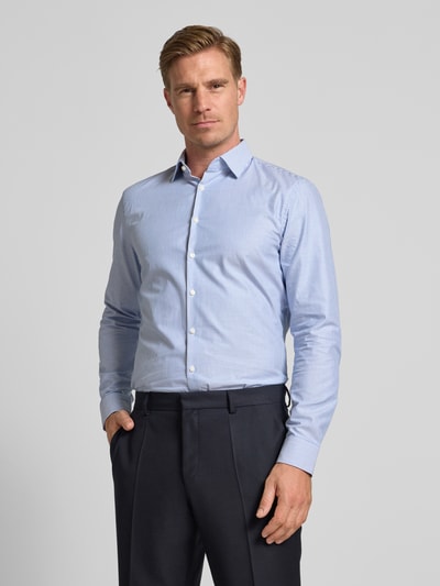 Jake*s Slim fit zakelijk overhemd met knoopsluiting Koningsblauw - 4