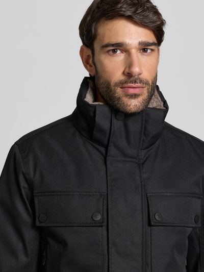 Tom Tailor Parka o kroju regular fit z podszewką kaptura ze sztucznego futra Czarny 3