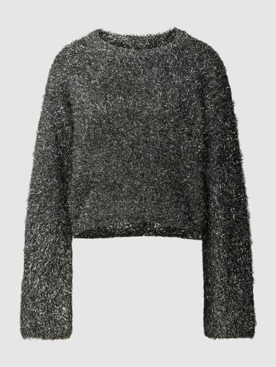 Jake*s Casual Korte pullover met effectgaren en bont Zwart - 2