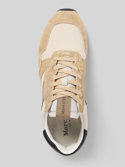 Produktfoto, Low Top Sneaker aus Leder-Mix von Marc O'Polo, mehrfarbig mit Label Print, strukturierter Sohle, abgerundete Schuhspitze