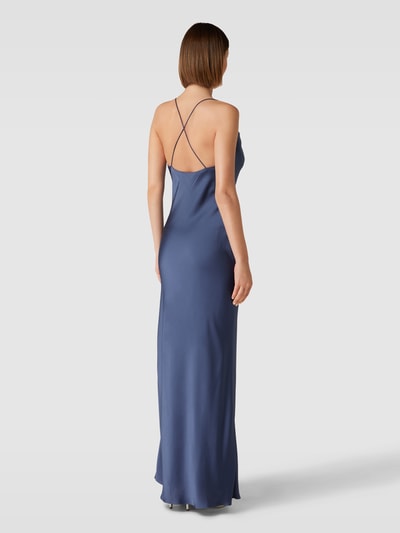 unique Abendkleid mit Wasserfall-Ausschnitt Rauchblau 5