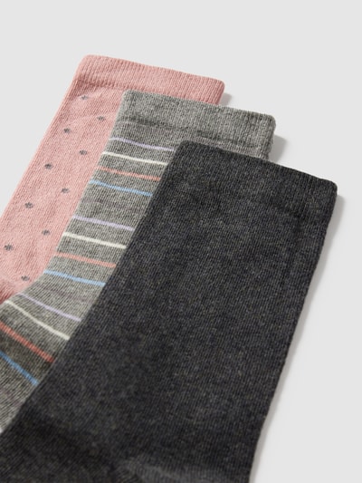 Jake*s Casual Socken im unifarbenen Design im 2er-Pack Mittelgrau Melange 2