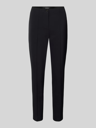 Produktfoto, czarne spodnie Hose mit Längsnähten Modell 'ROS' od Cambio, slim fit, materiał elastyczny, widoczne pionowe przeszycia