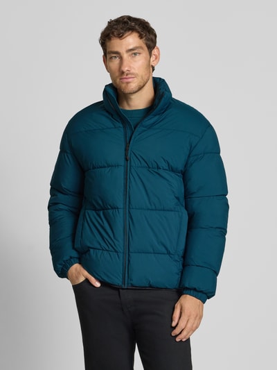 Tom Tailor Denim Regular fit gewatteerd jack met opstaande kraag Donkergroen - 4