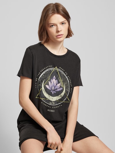 Only T-shirtjurk met motiefprint, model 'LUCY LIFE' Zwart - 3