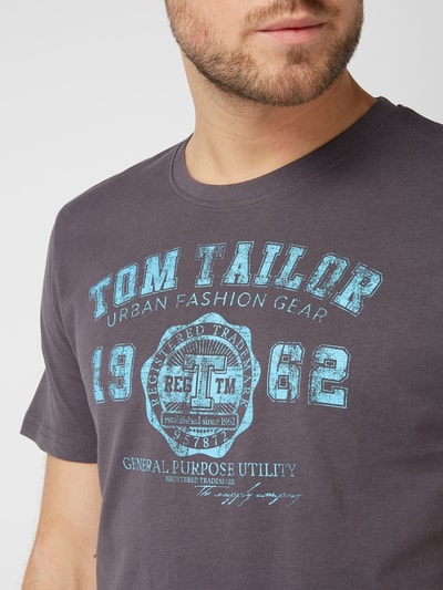 Tom Tailor T-shirt met logoprint  Antraciet - 3