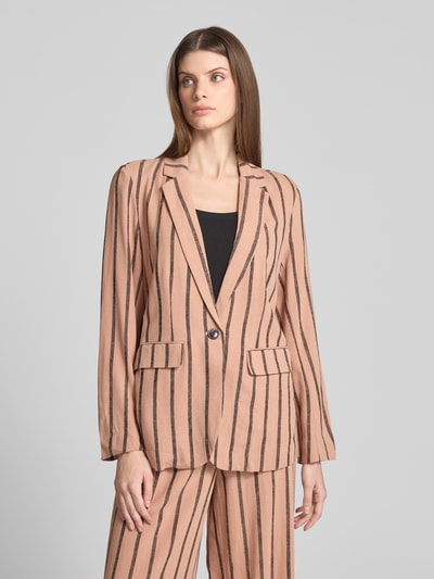 B.Young Regular fit blazer van een mix van viscose en linnen, model 'JOHANNA' Roestrood - 4