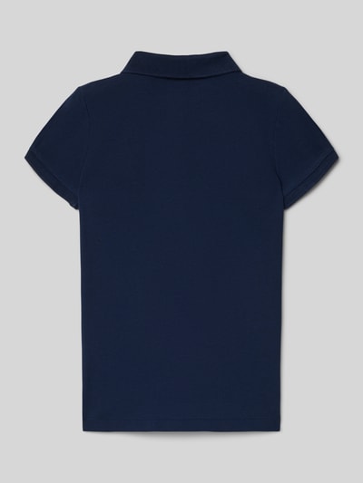Produktfoto, navyblaues Regular Fit Poloshirt aus Baumwoll-Mix von Polo Ralph Lauren Teens, kurzarm, Piqué-Optik, Rückansicht