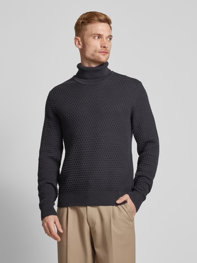 Casual Friday Rollkragenpullover mit Label-Detail Modell 'Karl' Marine 4