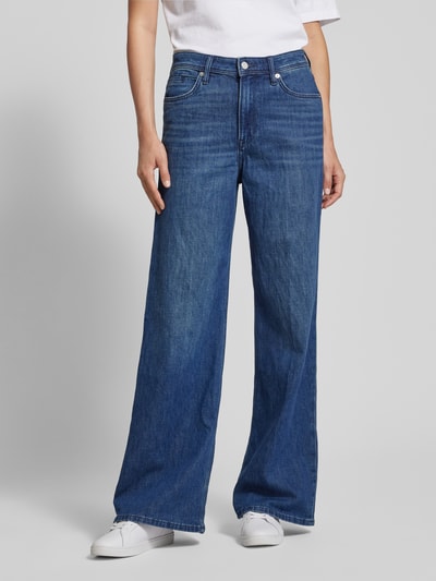 s.Oliver RED LABEL Loose fit wide leg jeans met studs, model 'SURI' Donkerblauw - 4