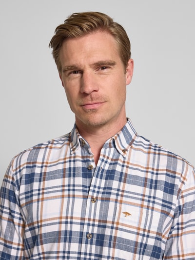 Fynch-Hatton Regular fit vrijetijdsoverhemd met button-downkraag Marineblauw - 3