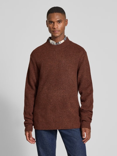 MCNEAL Strickpullover mit gerippten Abschlüssen Dunkelrot Melange 4