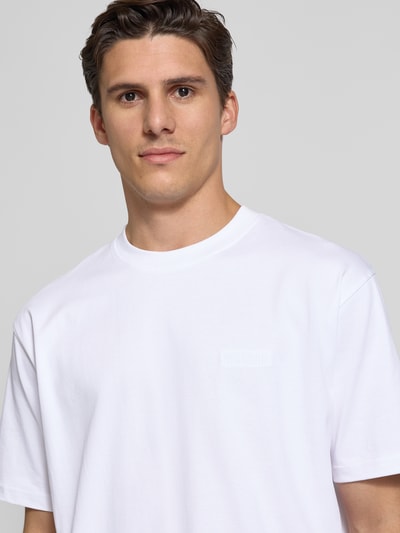 WOODBIRD T-Shirt mit Label-Stitching Modell 'Baine' Weiss 3