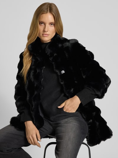 ARMANI EXCHANGE Lange jas van imitatiebont met opstaande kraag Zwart - 3