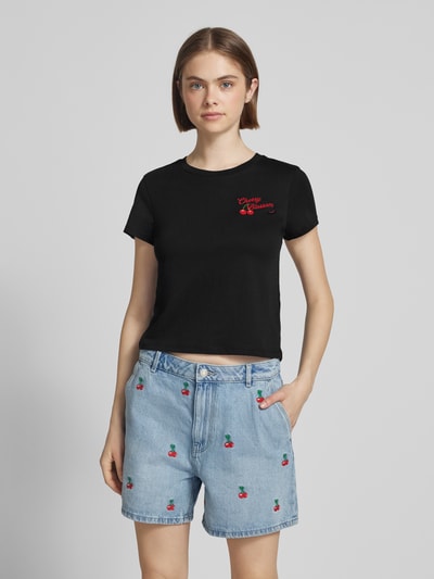 REVIEW T-Shirt mit Motiv-Stitching Black 4