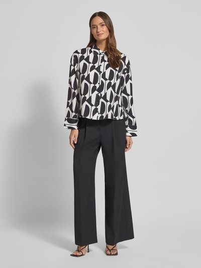 OPUS Overhemdblouse van Viscosemix met Overhemdkraag Model 'Fetro' Zwart - 1