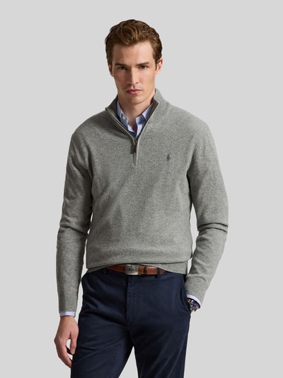 Polo Ralph Lauren Regular Fit Troyer aus reiner Wolle Mittelgrau 4