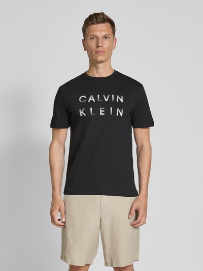 CK Calvin Klein T-Shirt mit Label-Print Black 4