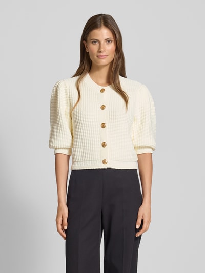 Bash Strickjacke mit durchgängiger Knopfleiste Modell 'Garance' Ecru 4
