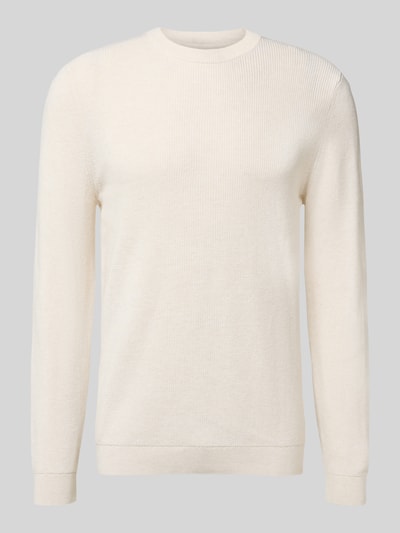 MCNEAL Strickpullover mit gerippten Abschlüssen Ecru Melange 2