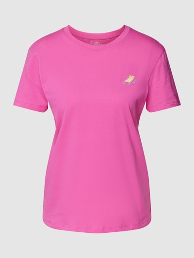 Jake*s Casual T-shirt z wyhaftowanym motywem Różowy 2