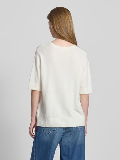 Milano Italy Oversized Strickpullover mit Rundhalsausschnitt Offwhite 5