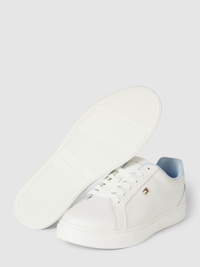 Tommy Hilfiger Leren sneakers met logo-applicatie Lichtblauw - 3