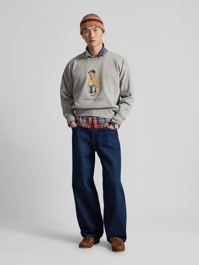 Polo Ralph Lauren Sweatshirt mit ikonischem Bärenmotiv Hellgrau 1