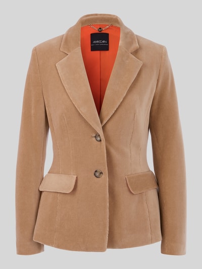 Marc Cain Regular Fit Longblazer mit Cordstruktur Camel 2
