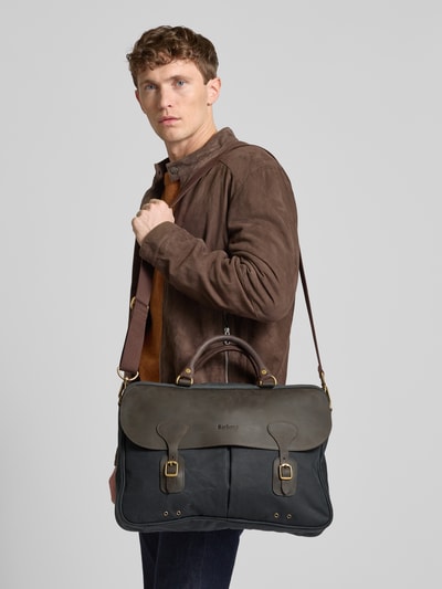 Barbour Laptoptasche aus gewachster Baumwolle Marine 1