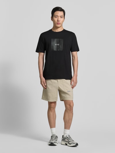 BOSS Green Regular Fit T-Shirt mit Logo Print Black 1