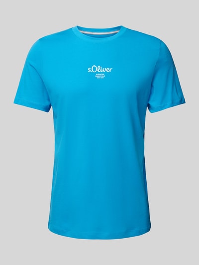 s.Oliver RED LABEL T-shirt met labelprint Oceaanblauw - 2