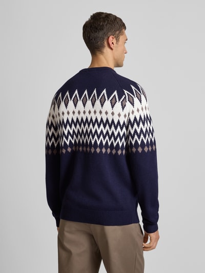 Christian Berg Men Strickpullover aus Woll-Mix mit Rundhalsausschnitt Marine 5