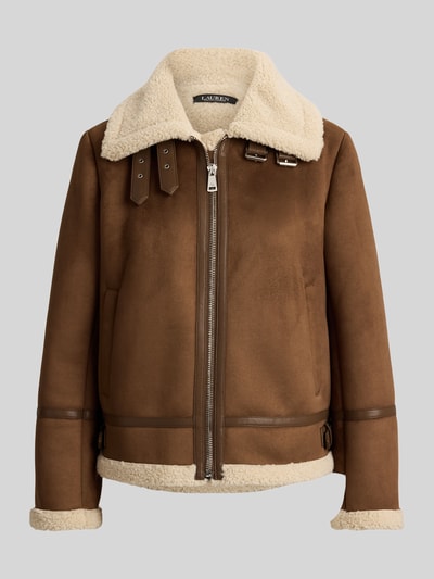 Lauren Ralph Lauren Regular Fit Teddyjacke mit Schnallenkragen Mittelbraun 3