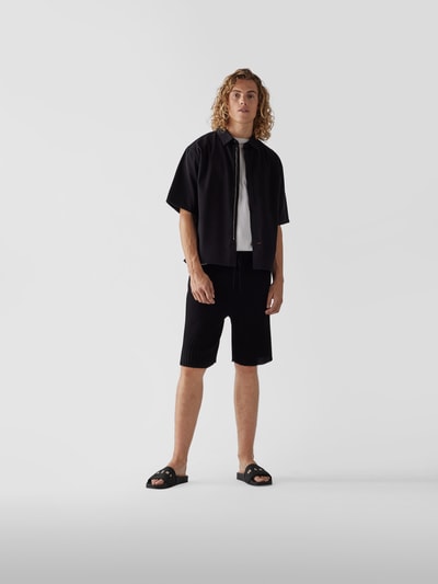Marni Slides mit Label-Stitching Schwarz 1