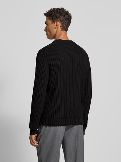 HUGO Regular Fit Strickpullover aus reiner Baumwolle Modell 'SRIBBEN_1' Black 5